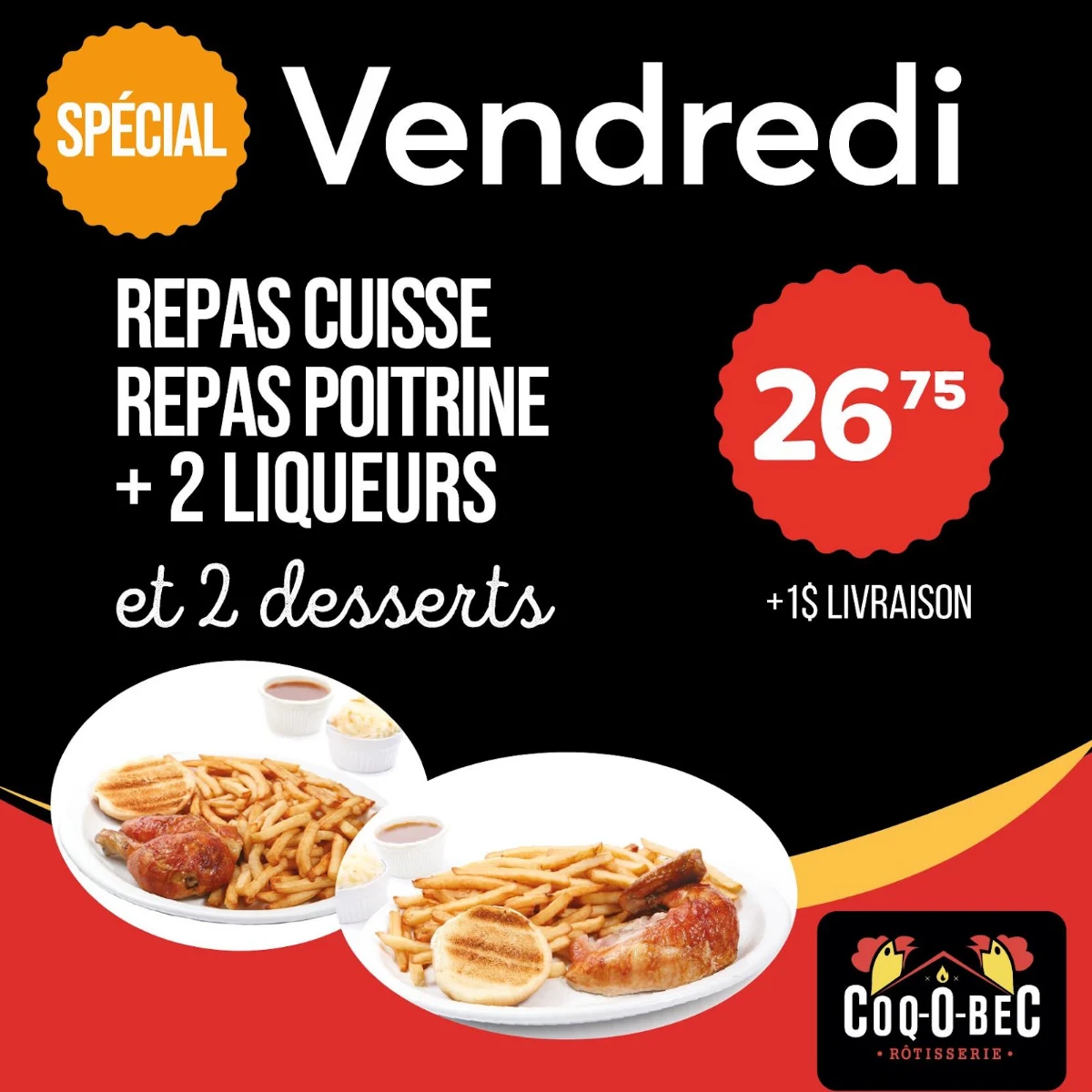 Menu, Rotisserie Coq-O-Bec