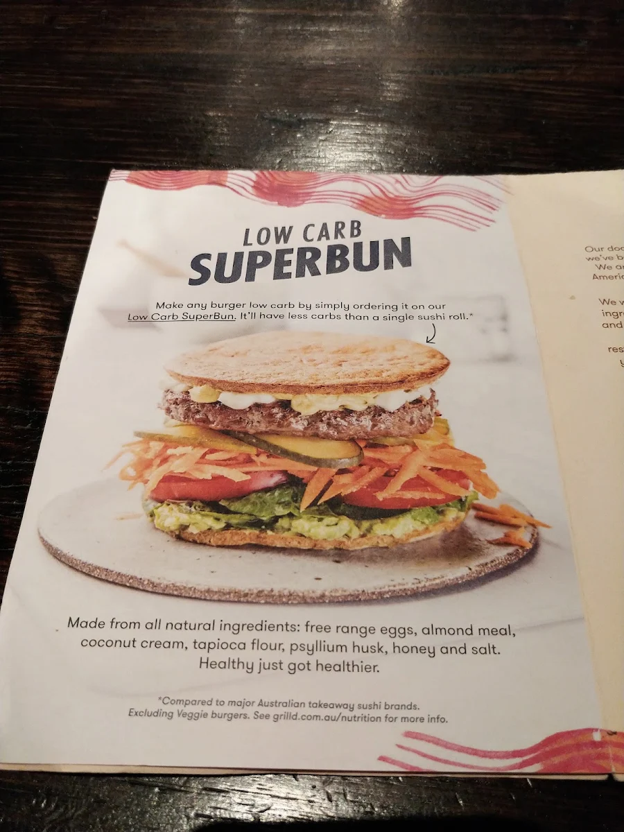 Menu, Grill'd Highpoint