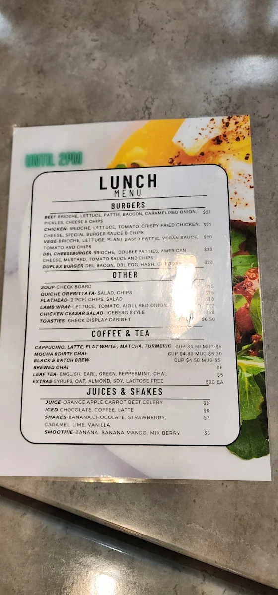 Menu, Velvet