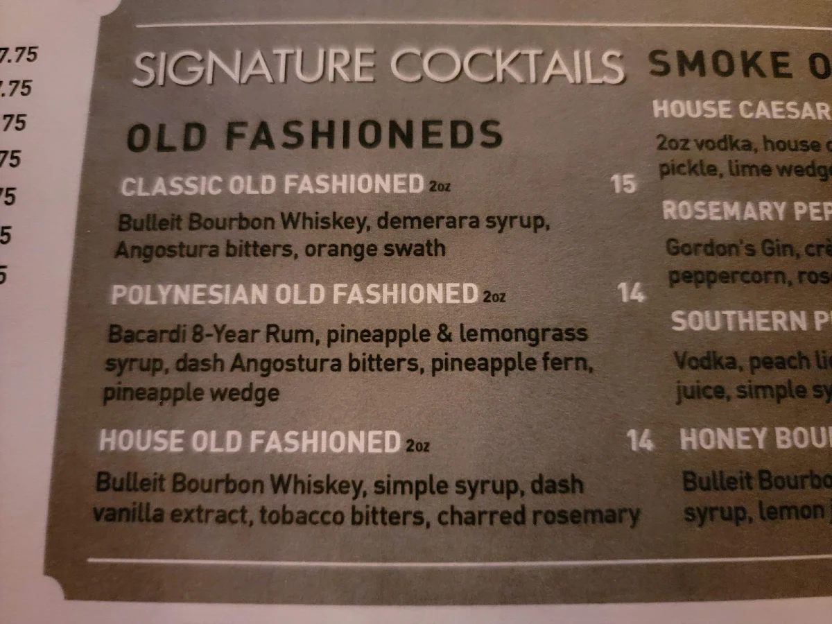 Menu, The Whiskey Barn - Honky Tonk and Smoke BBQ