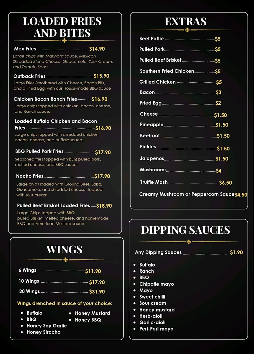 Menu, The Burgerhouse