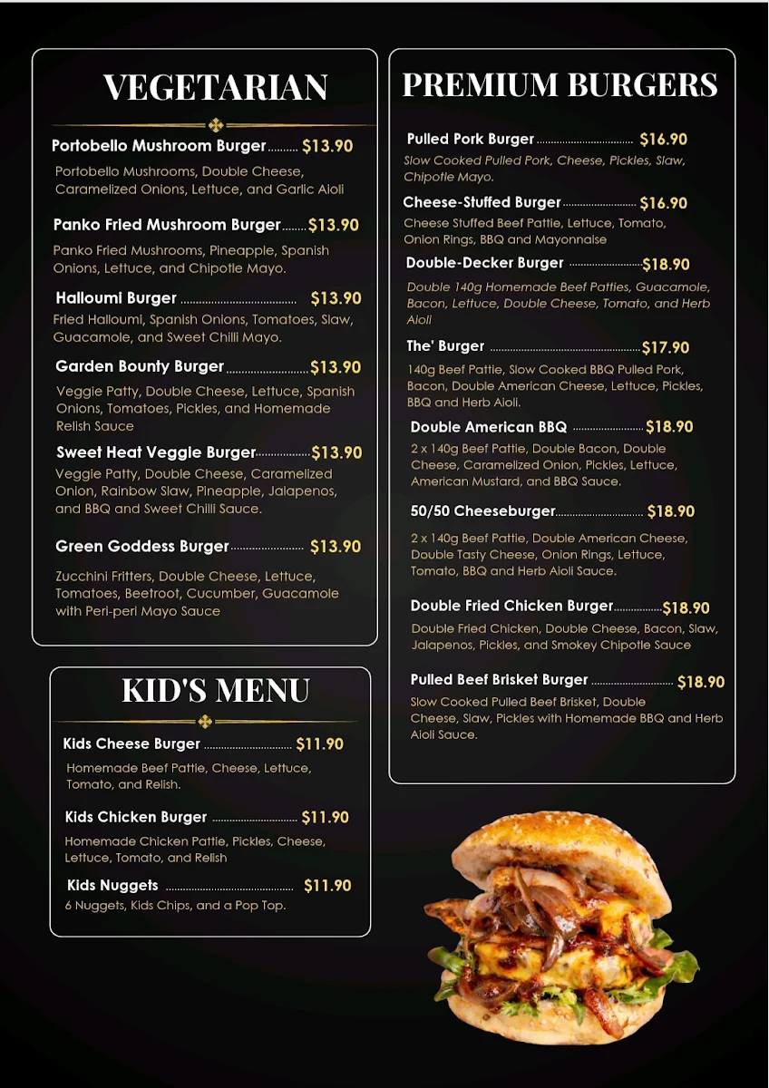 Menu, The Burgerhouse