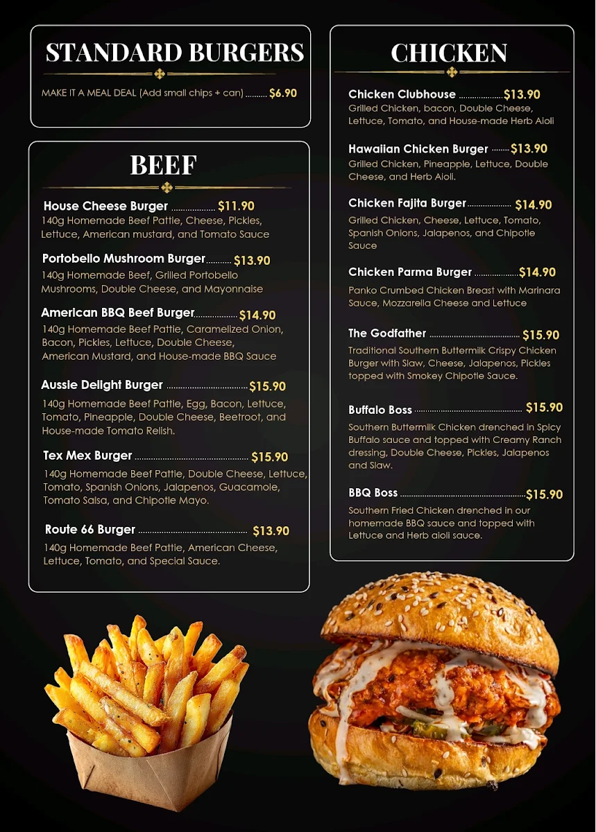 Menu, The Burgerhouse