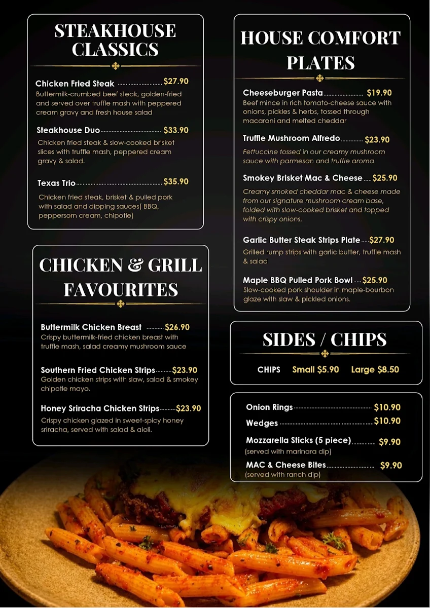 Menu, The Burgerhouse