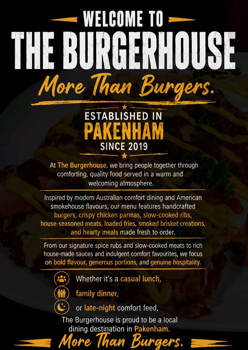 Menu, The Burgerhouse