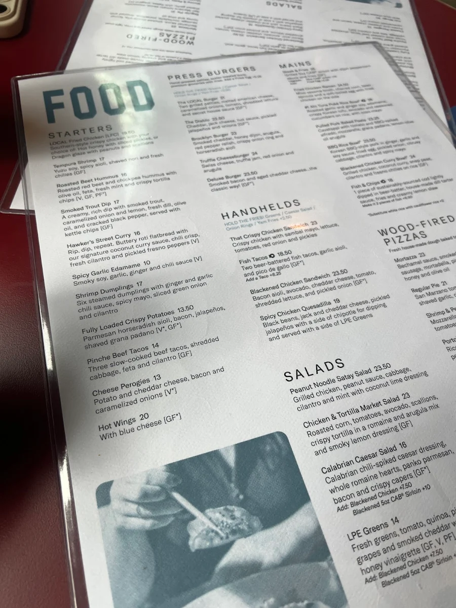 Menu, LOCAL Public Eatery Adelaide