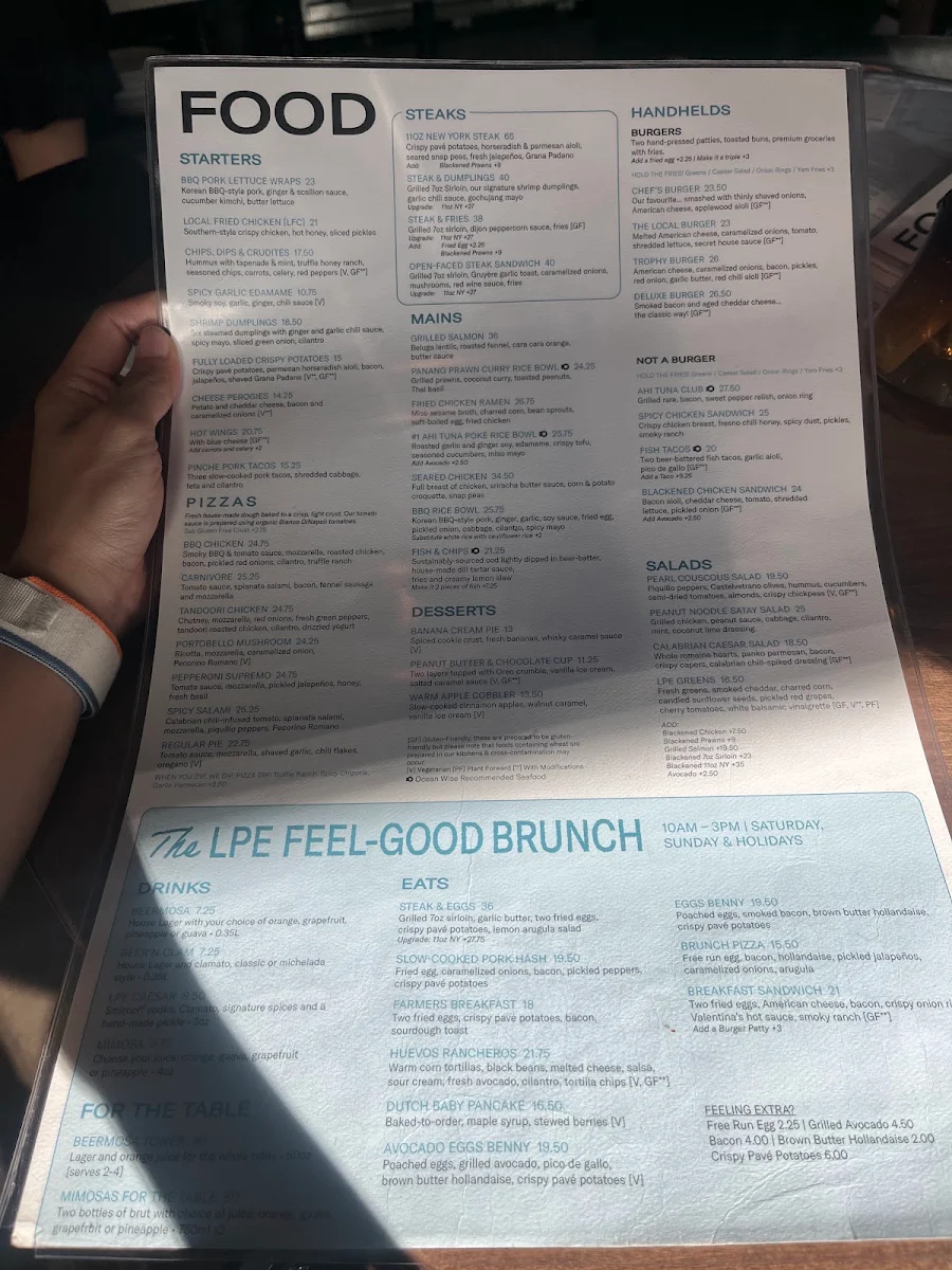 Menu, LOCAL Public Eatery Adelaide