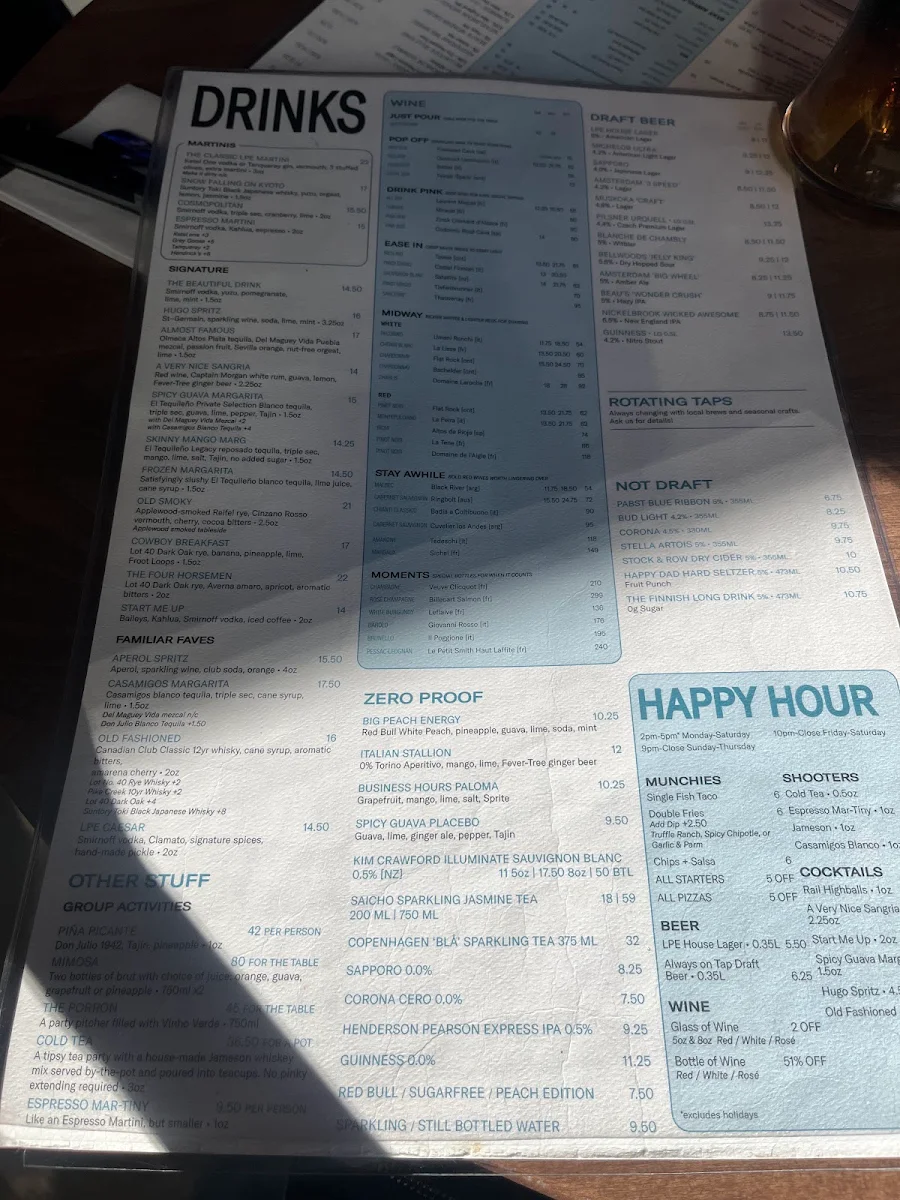 Menu, LOCAL Public Eatery Adelaide