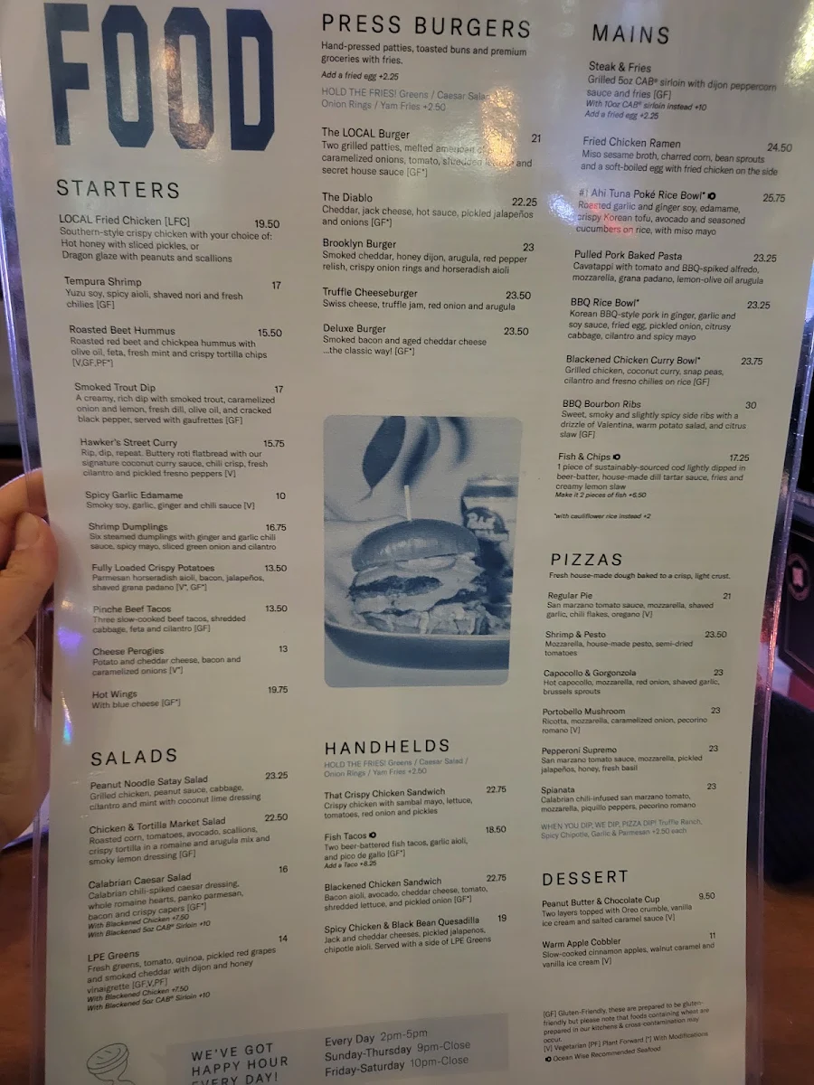 Menu, LOCAL Public Eatery Adelaide