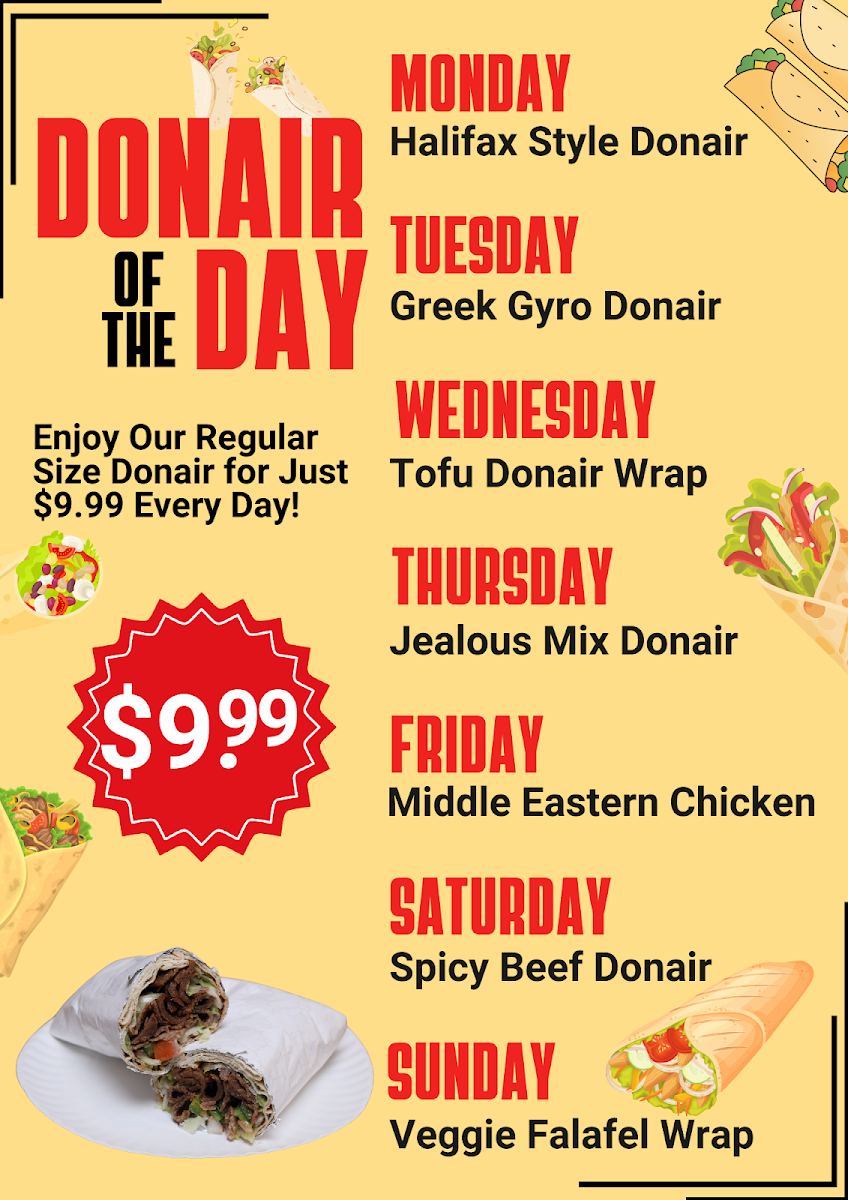 Menu, JEALOUS PIZZA N DONAIR VERNON