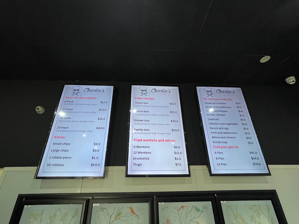Menu, Charlie's Kitchen