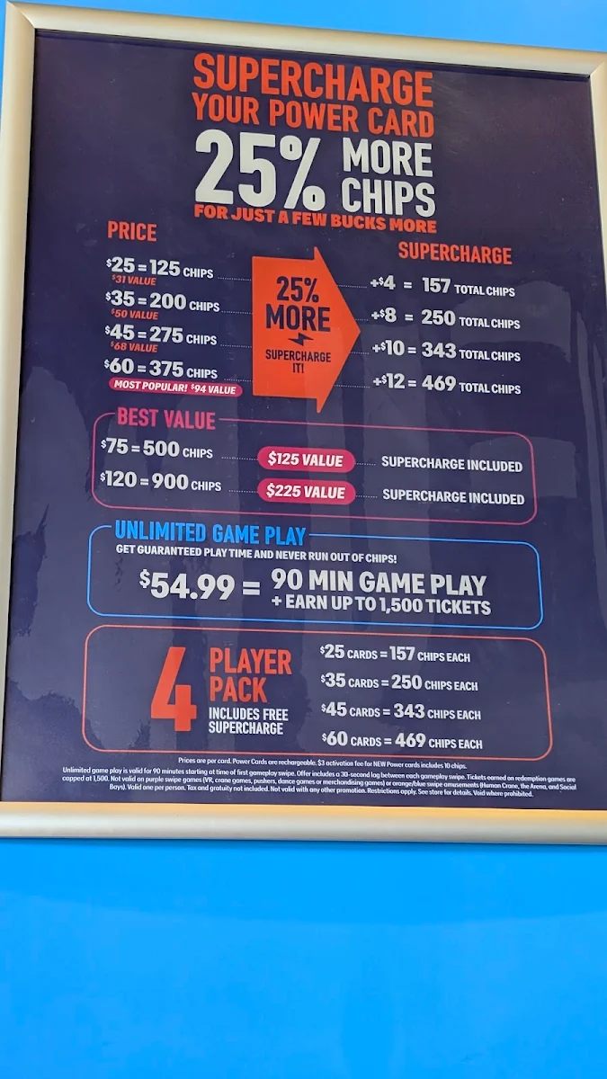 Menu, Dave & Buster's Oakville