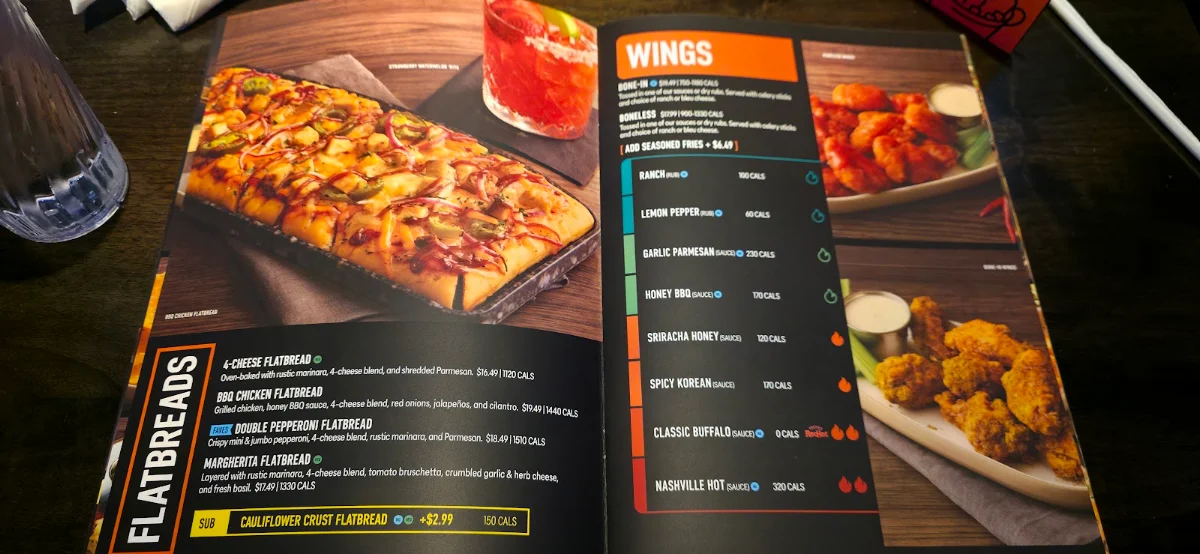 Menu, Dave & Buster's Oakville
