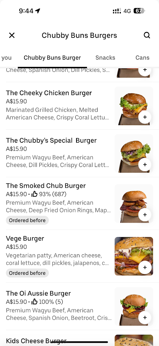 Menu, Chubby Buns Burgers Punchbowl