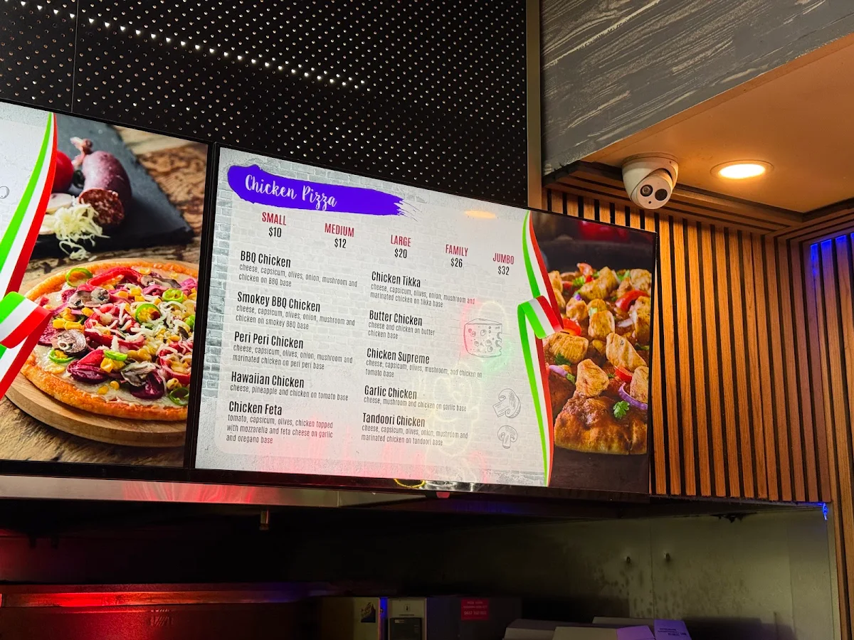Menu, Guildford Mina Pizzeria