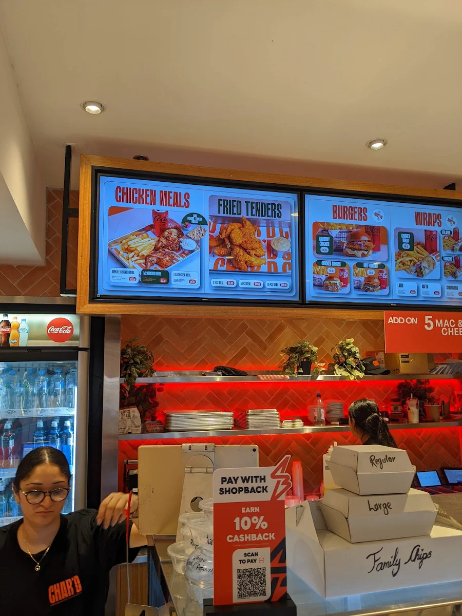 Menu, Char'd Chicken St Clair