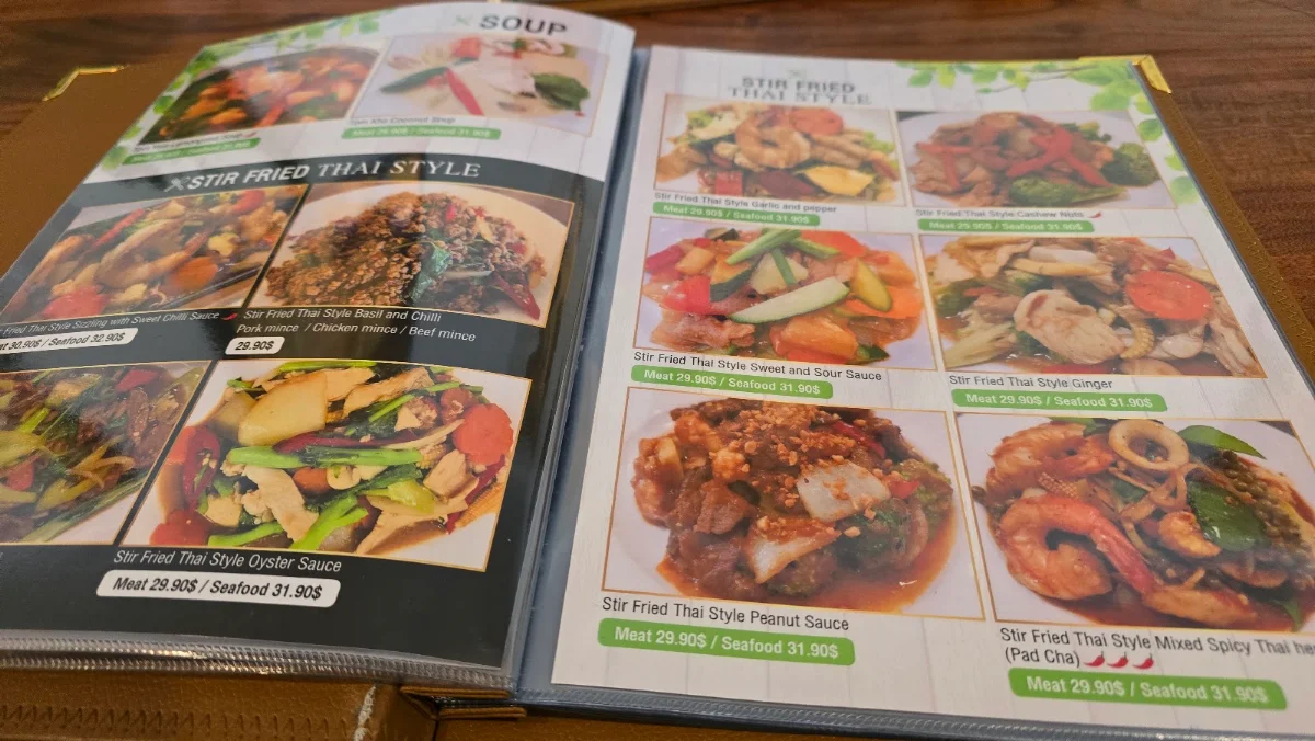 Menu, Thai Lemongrass