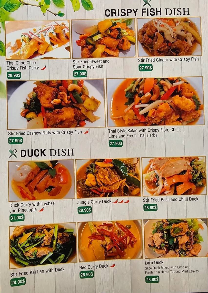Menu, Thai Lemongrass