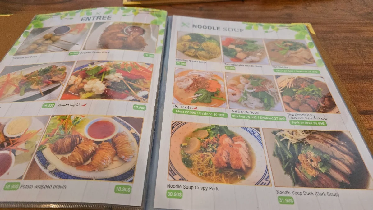 Menu, Thai Lemongrass