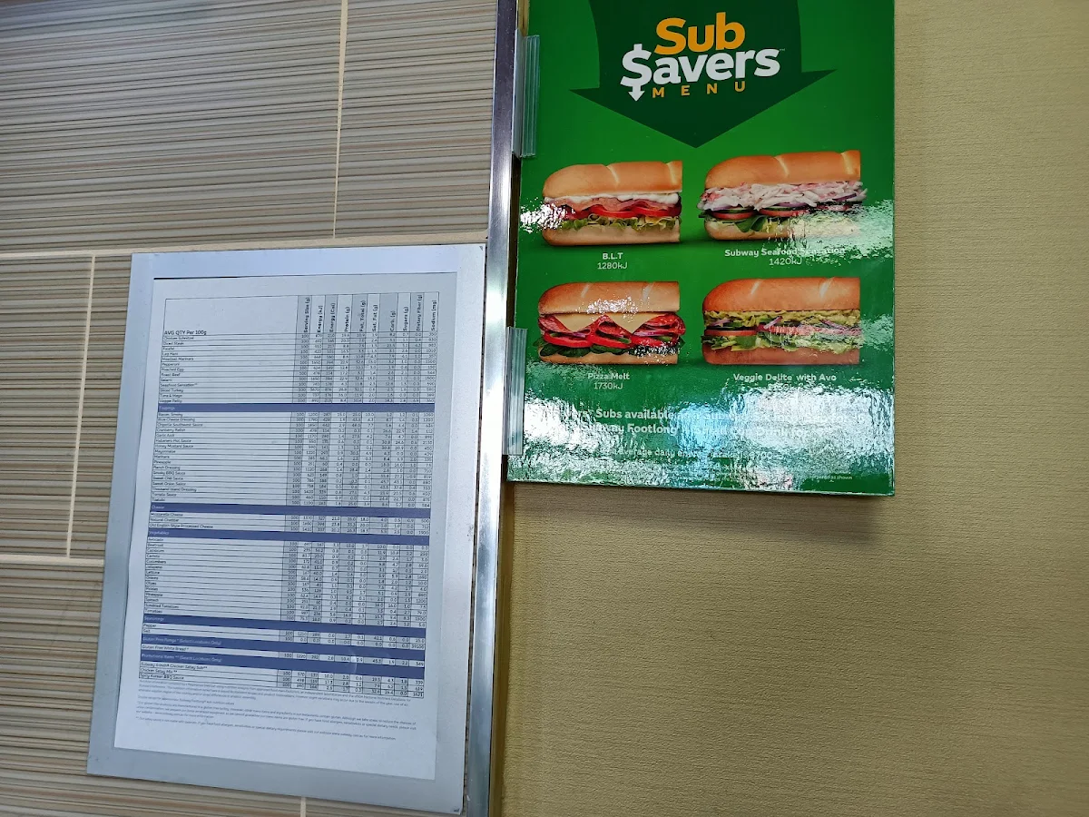 Menu, Subway