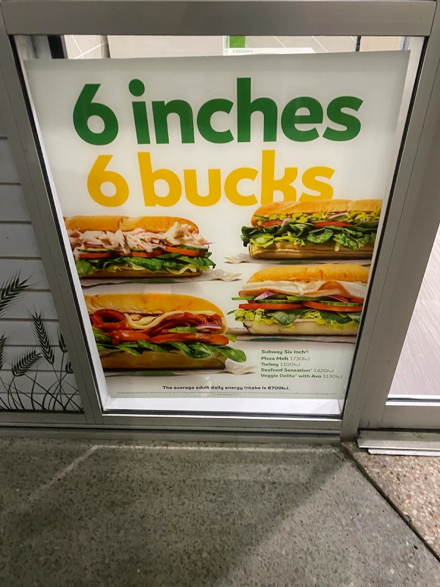 Menu, Subway