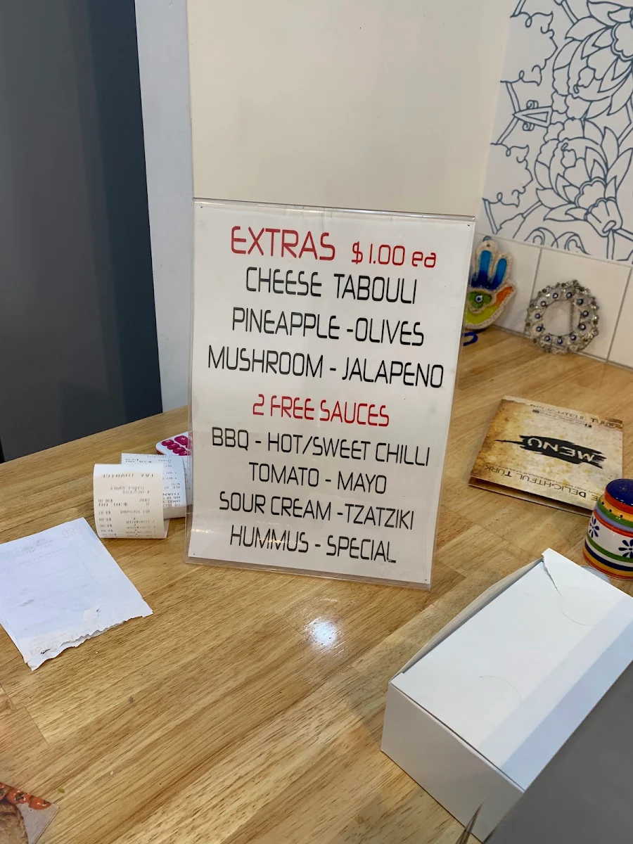 Menu, The Delightful Turk