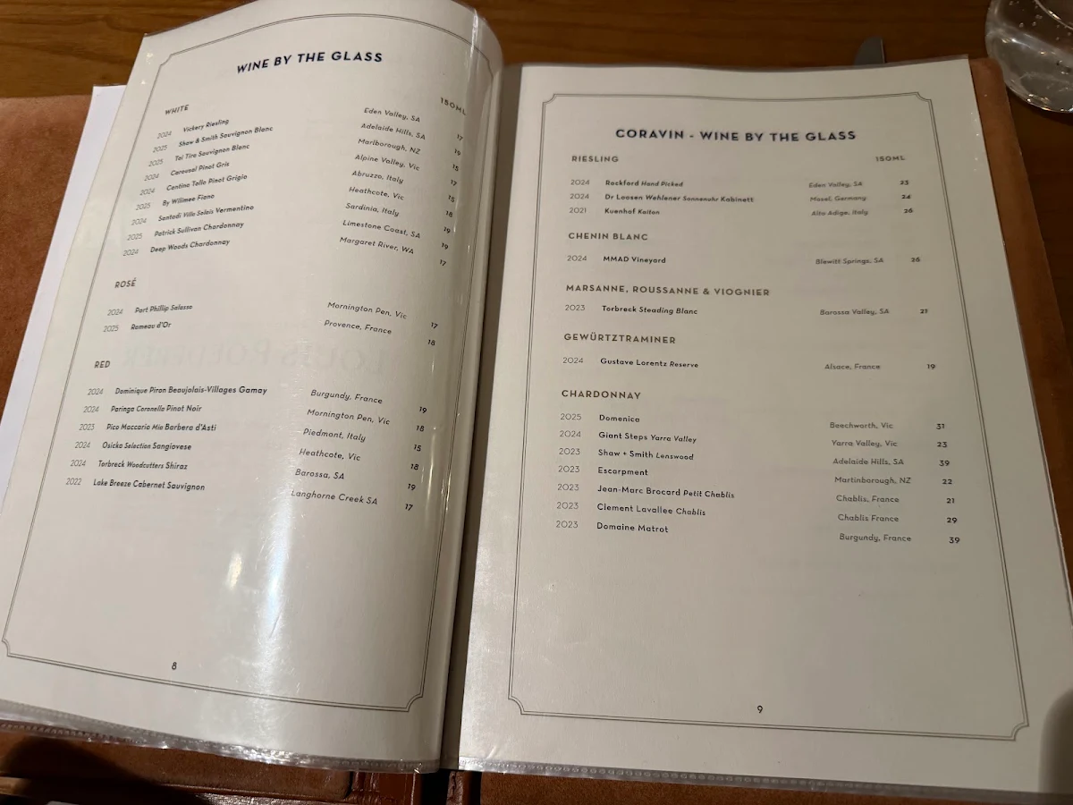 Menu, Elwood Bathers