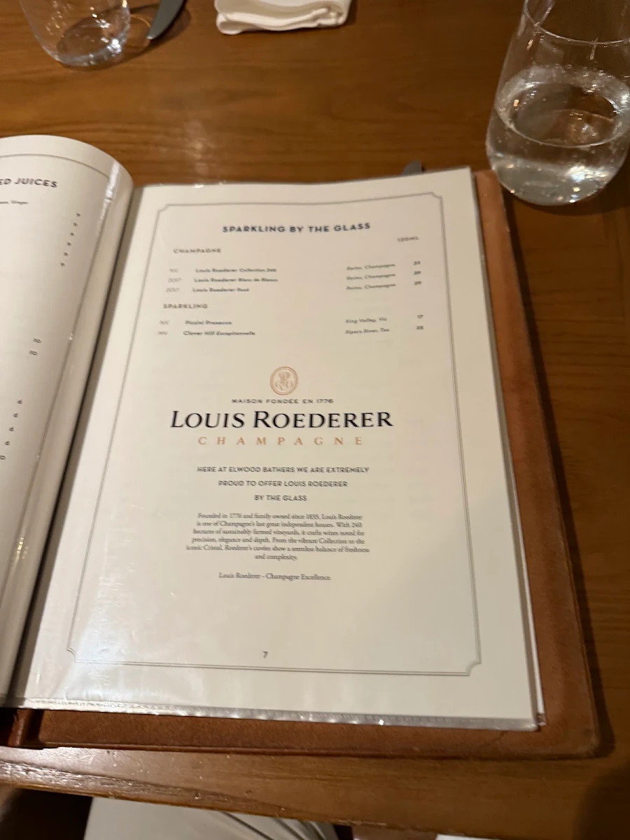 Menu, Elwood Bathers