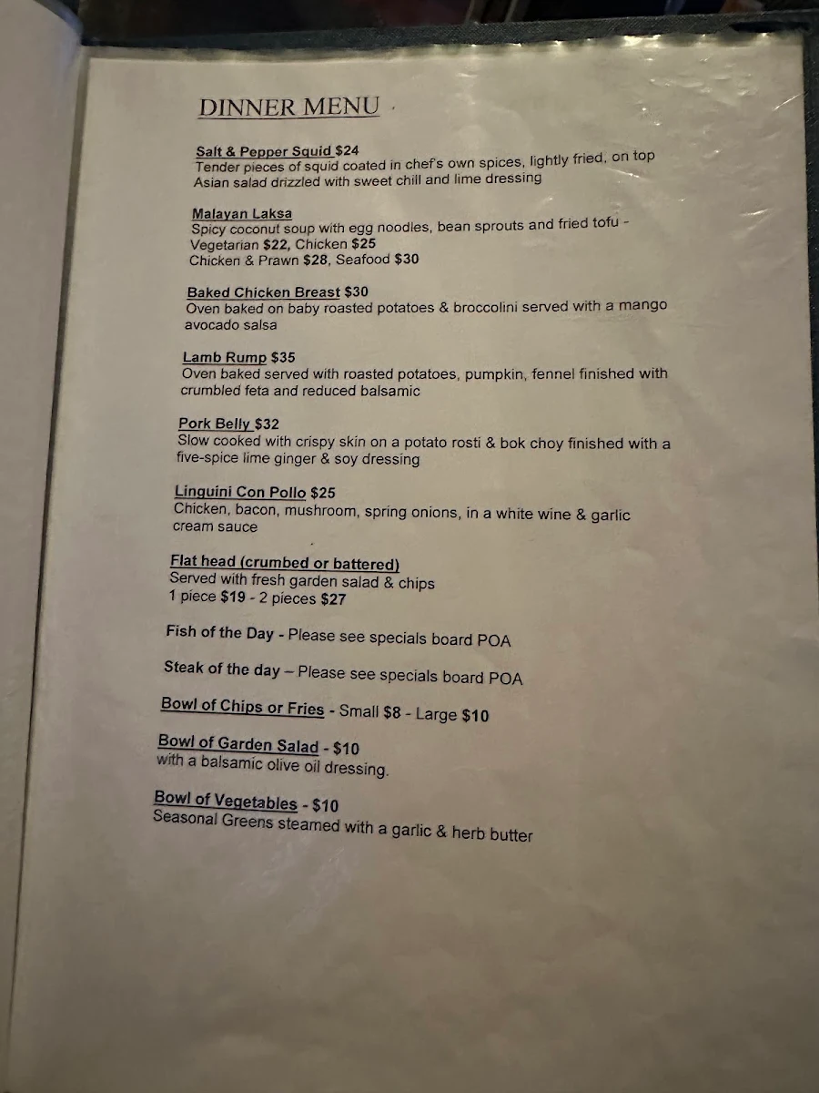 Menu, The Location Cafe