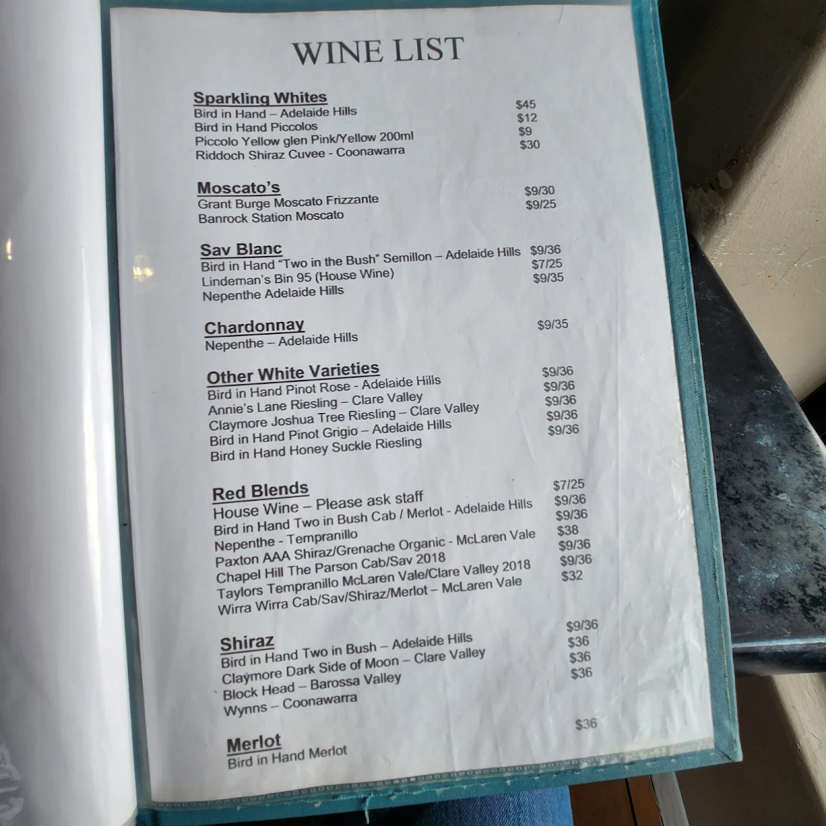 Menu, The Location Cafe