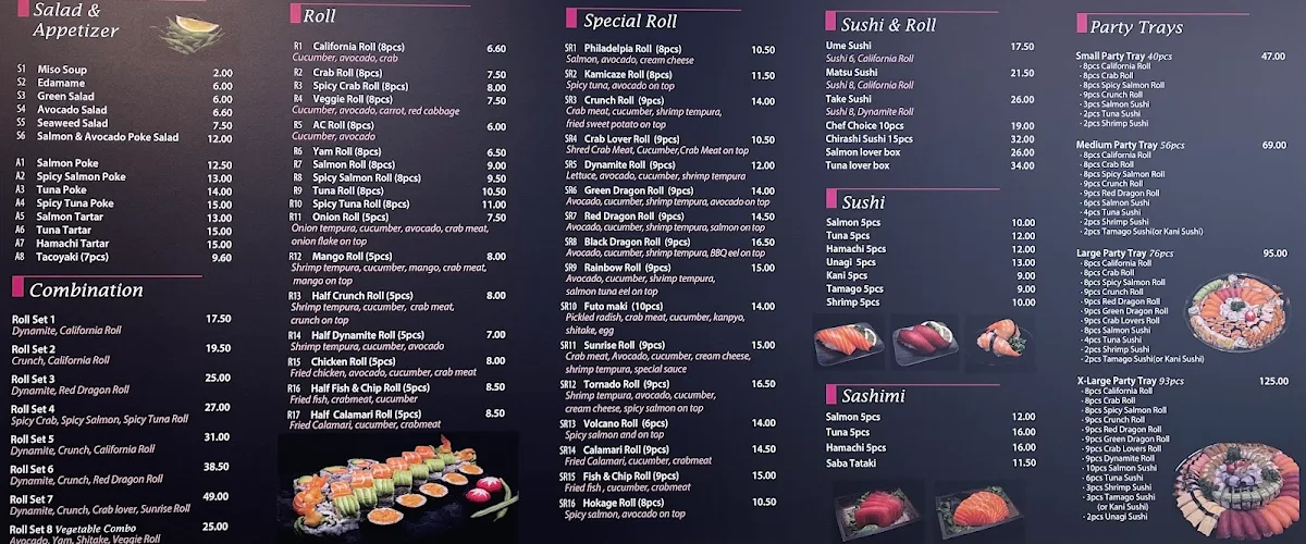 Menu, Chef Martin’s Sushi House