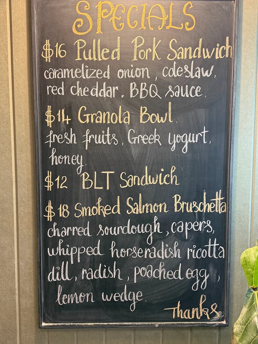 Menu, Drake and Duck Cafe