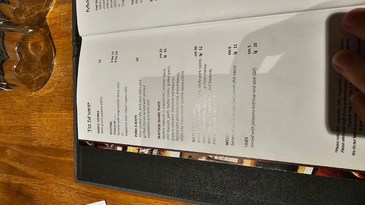 Menu, The Kewdale Tavern
