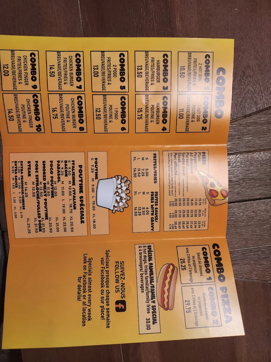 Menu, Bob's Food Stand