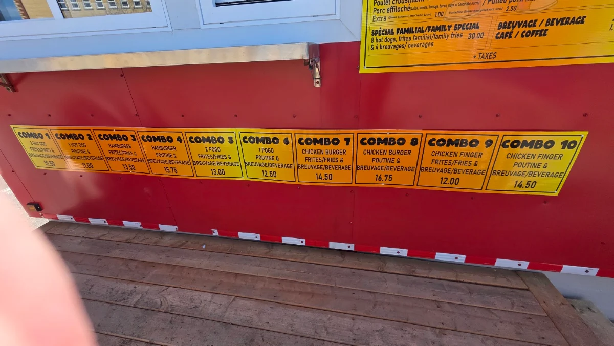 Menu, Bob's Food Stand