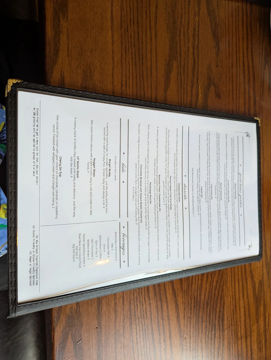 Menu, Good Times Neighbourhood Bar & Restaurant