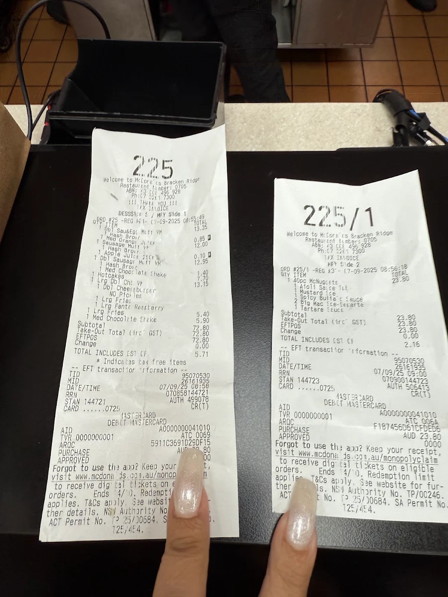 Menu, McDonald's® Bracken Ridge