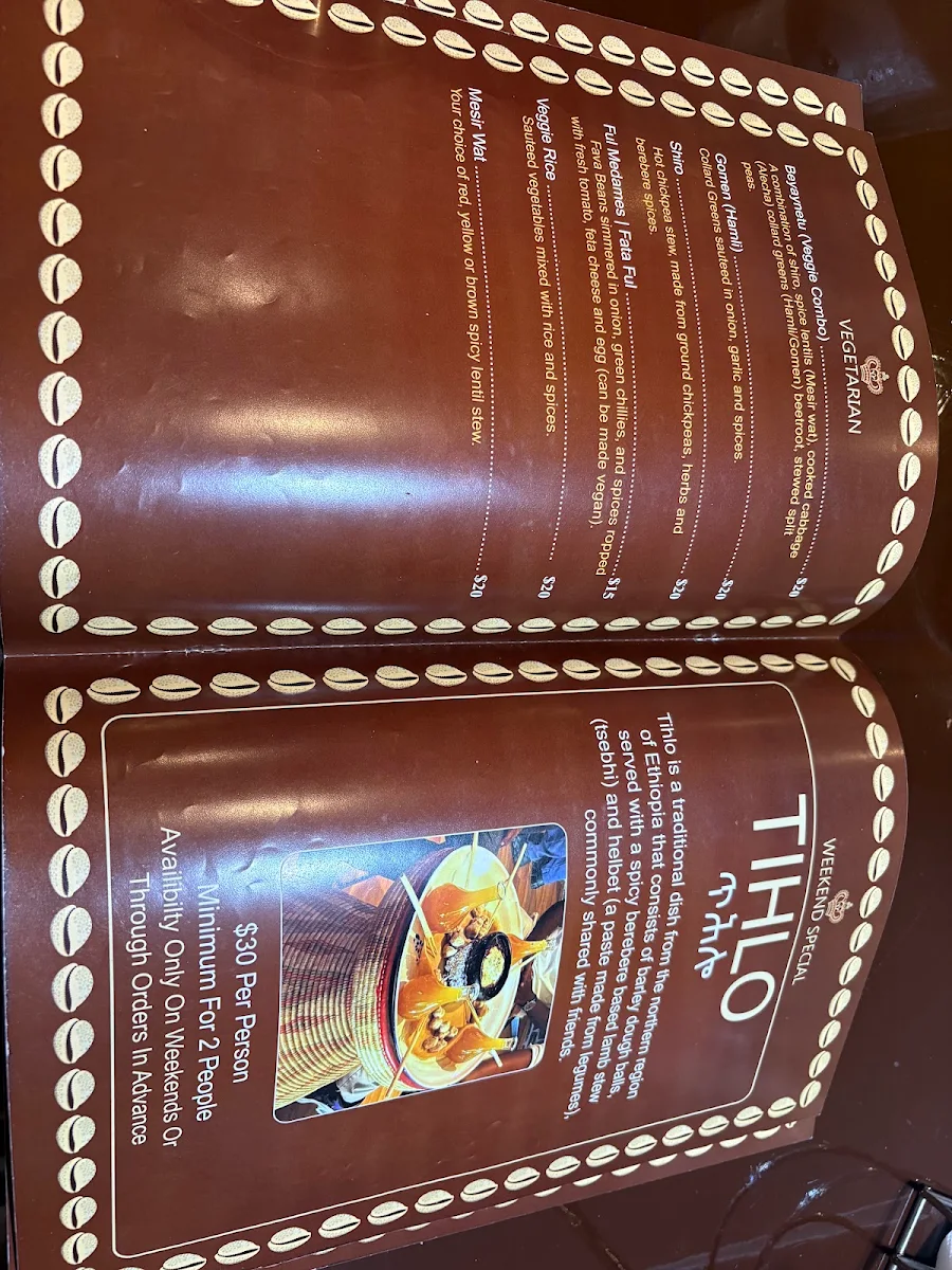 Menu, Queen of Sheba