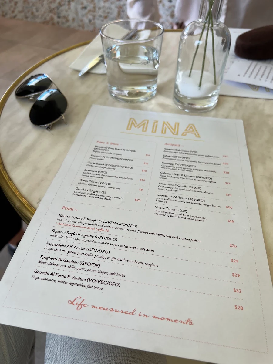 Menu, Stella