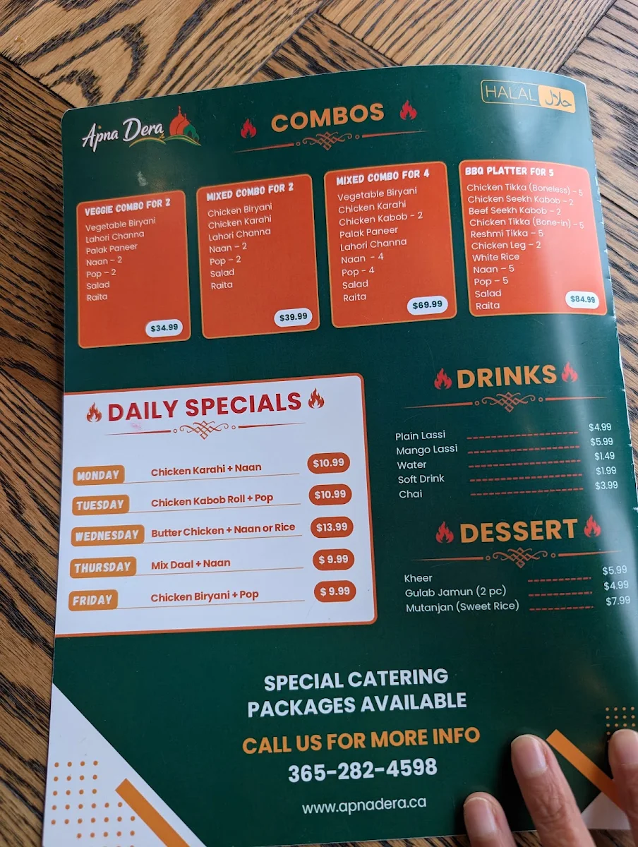 Menu, Apna Dera