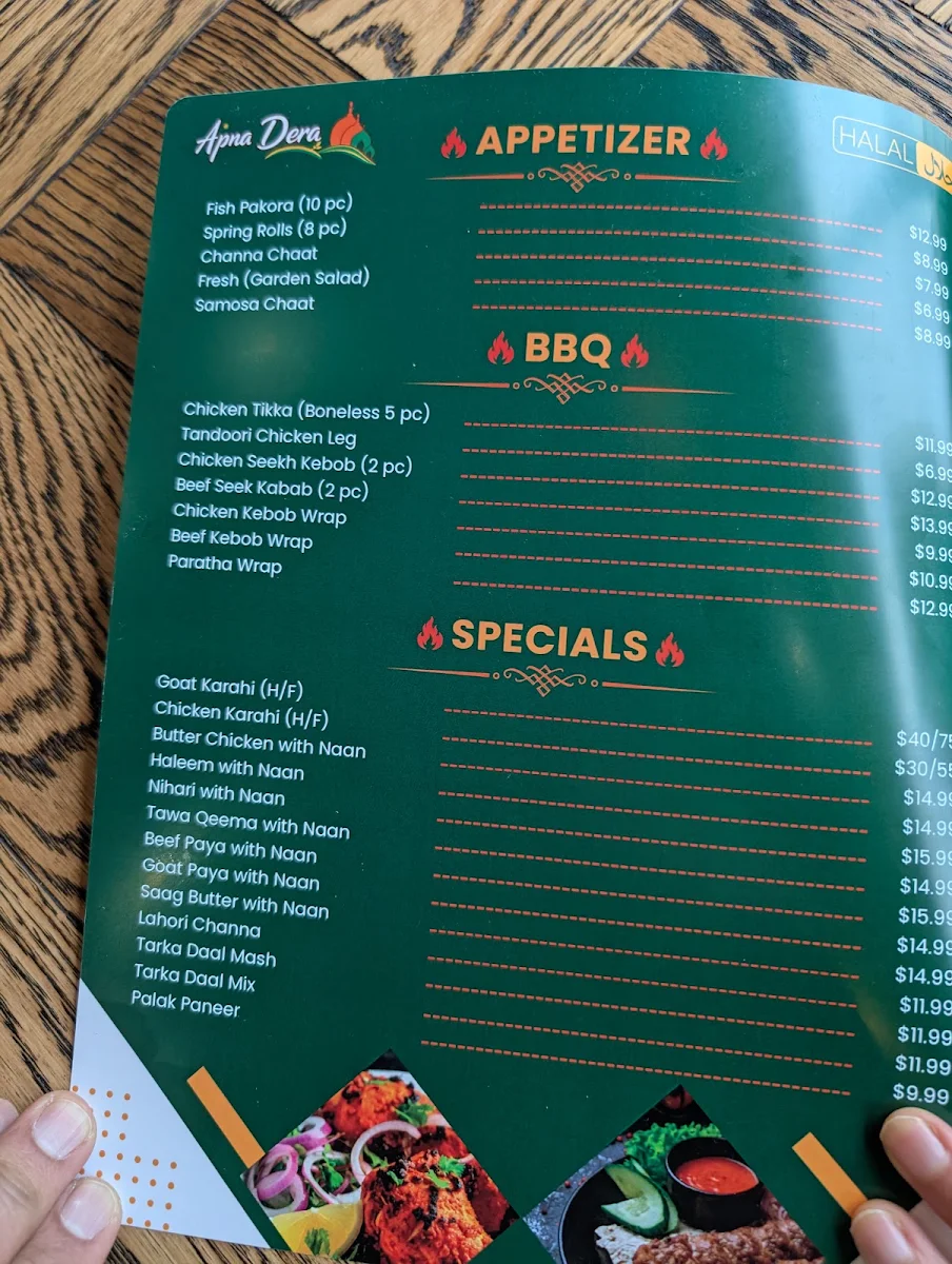 Menu, Apna Dera
