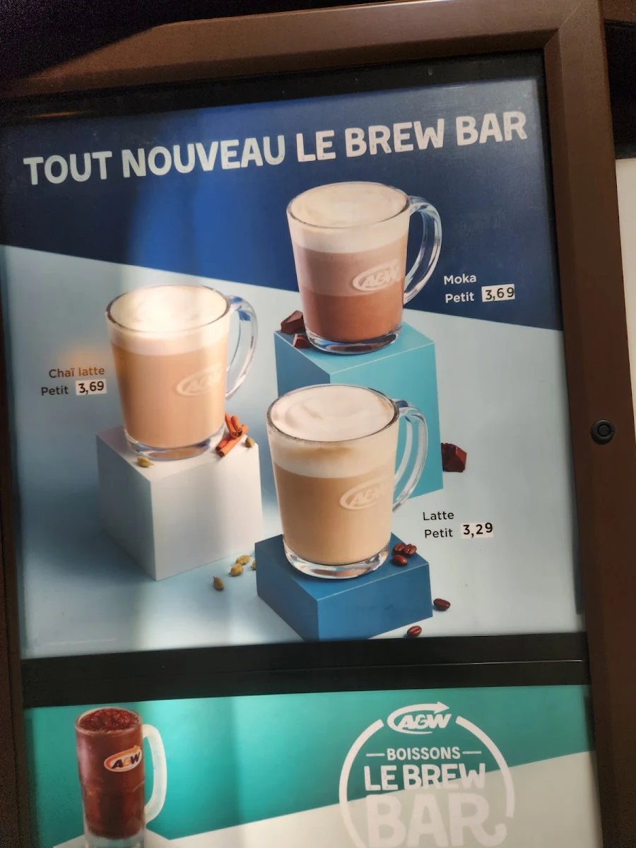 Menu, A&W Canada