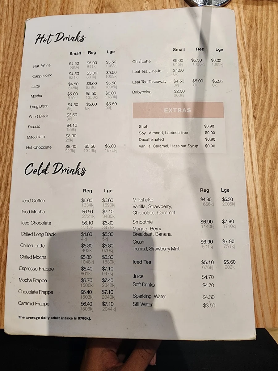 Menu, The Coffee Emporium