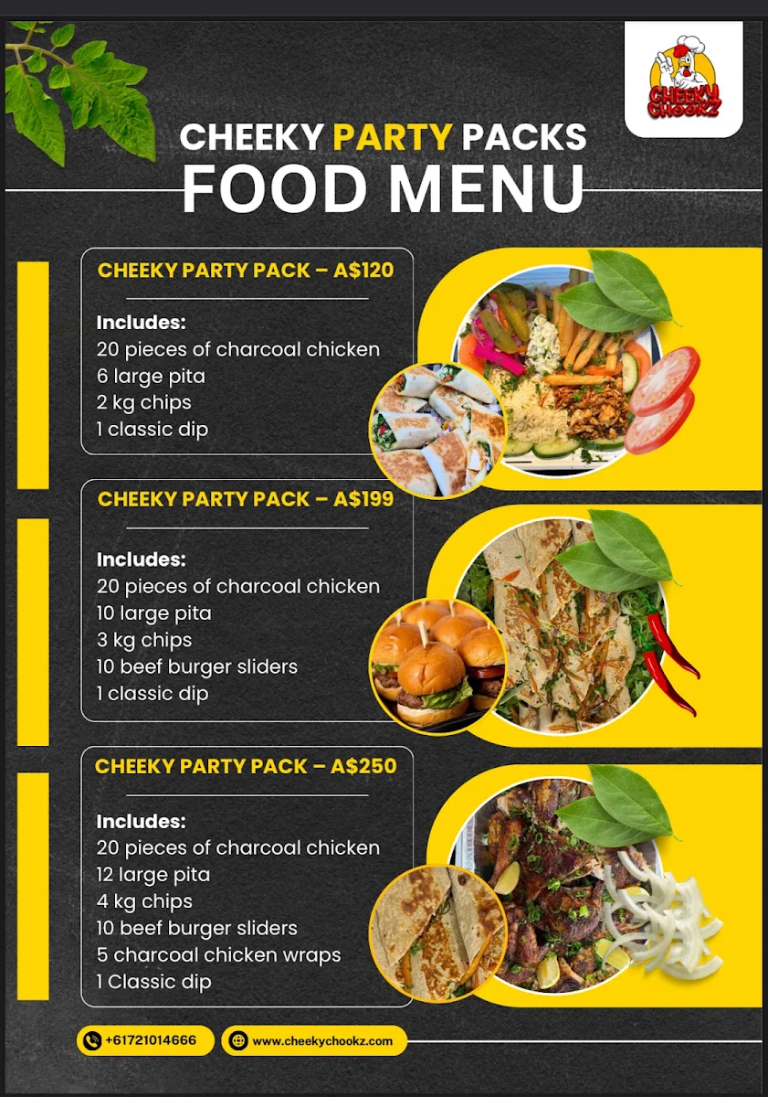 Menu, Cheeky Chookz