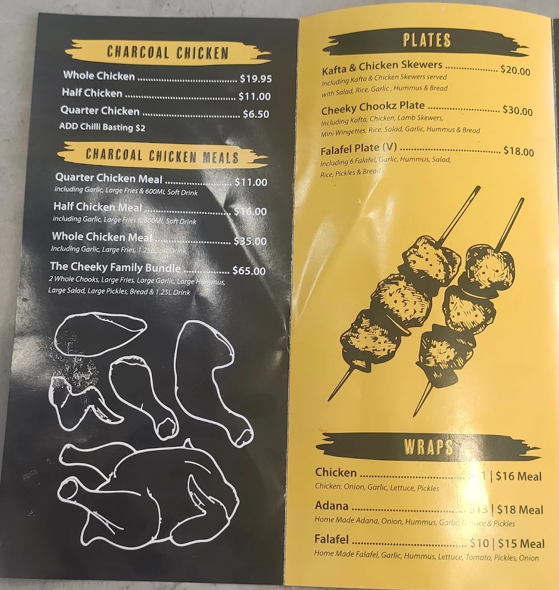 Menu, Cheeky Chookz