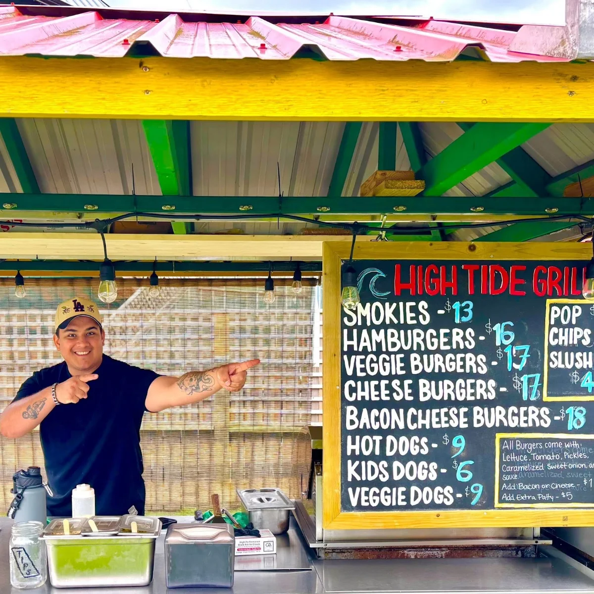 Menu, High Tide Grill
