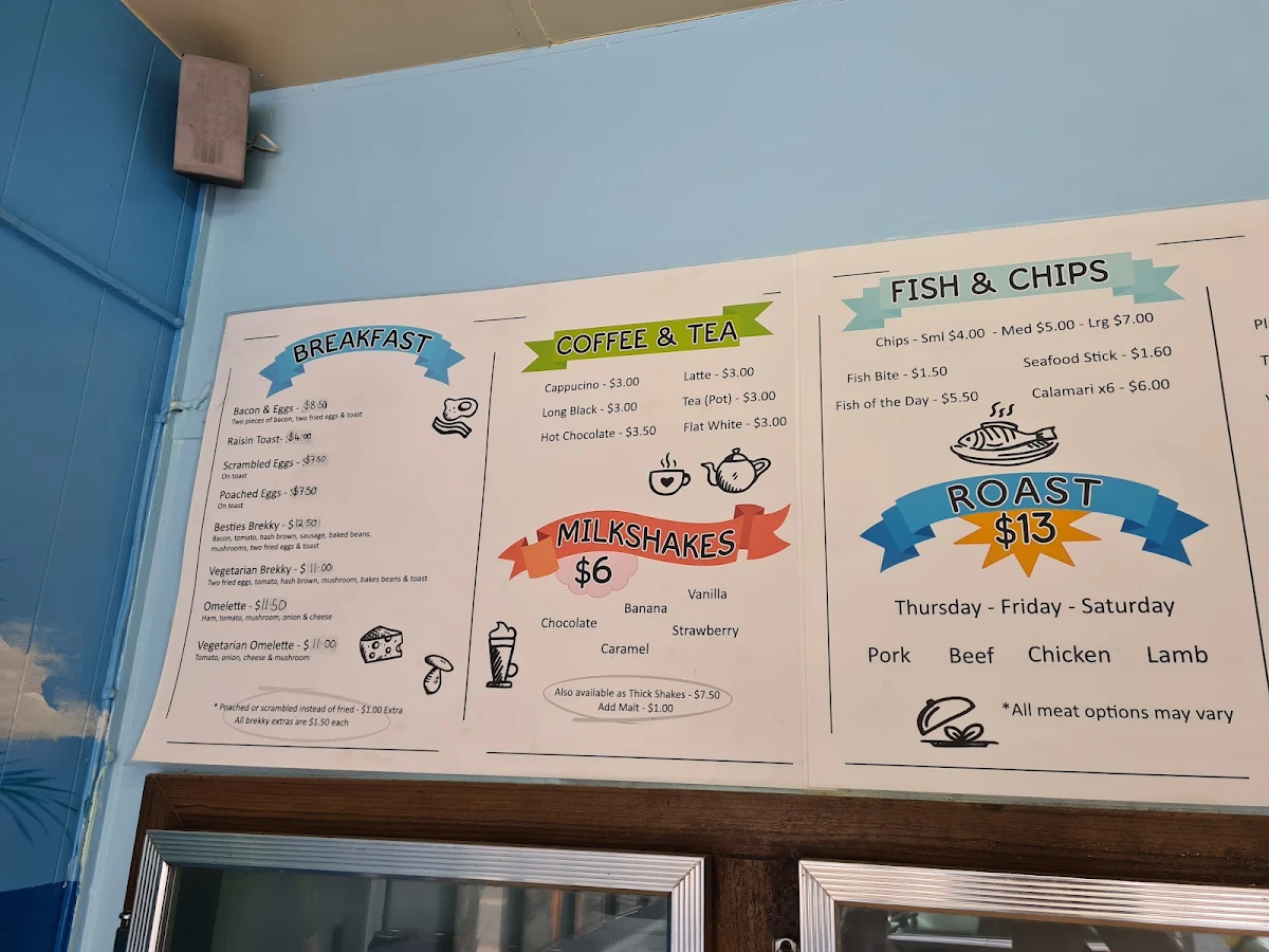 Menu, Besties Takeaway