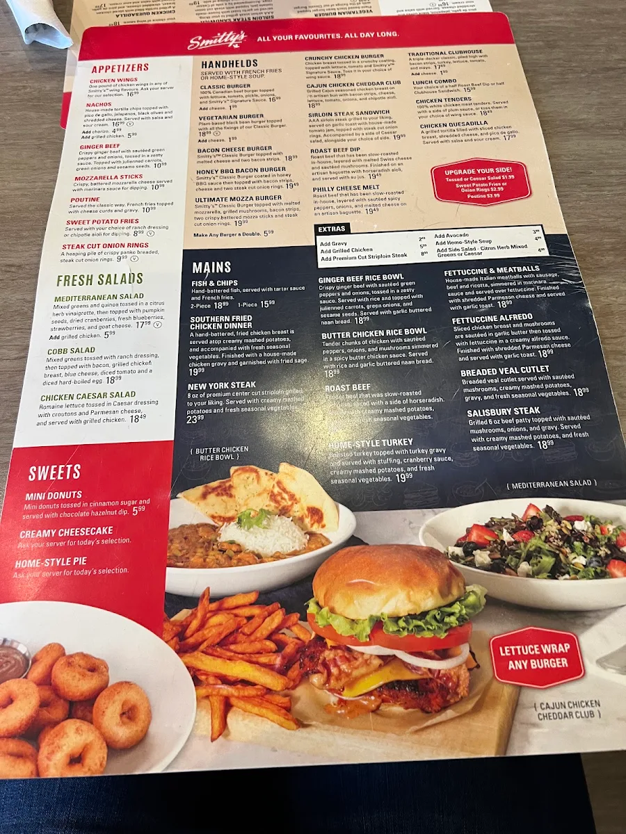 Menu, Smitty's Restaurant & Lounge - Winnipeg Garden City