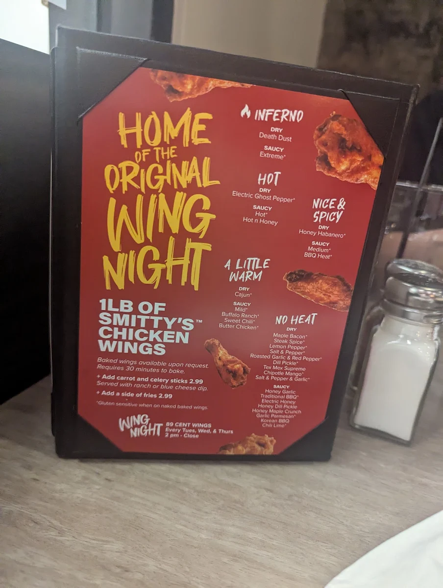Menu, Smitty's Restaurant & Lounge - Winnipeg Garden City