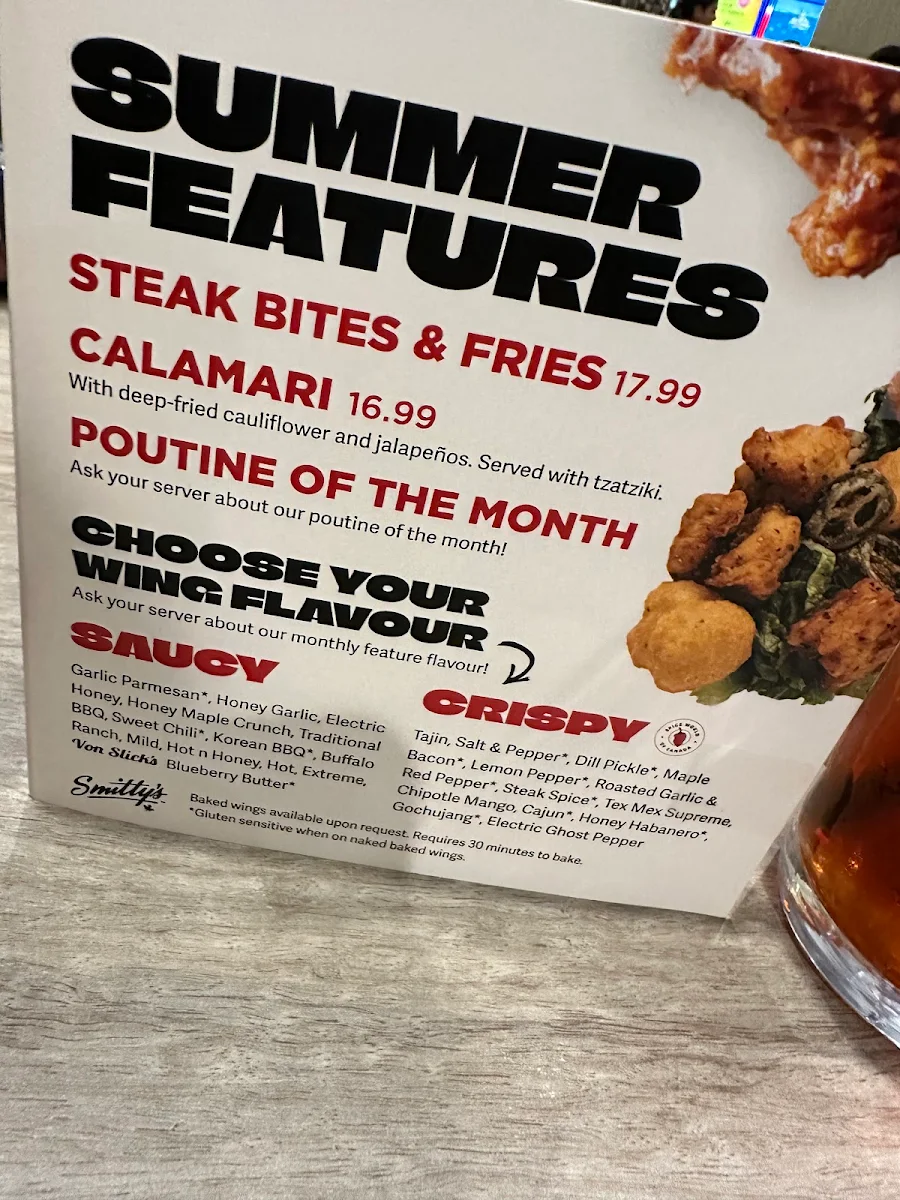 Menu, Smitty's Restaurant & Lounge - Winnipeg Garden City